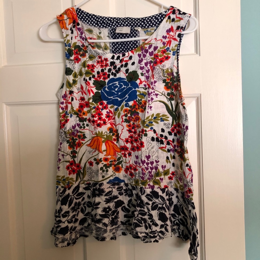 Anthropologie 9-H15 STCL Floral tank top